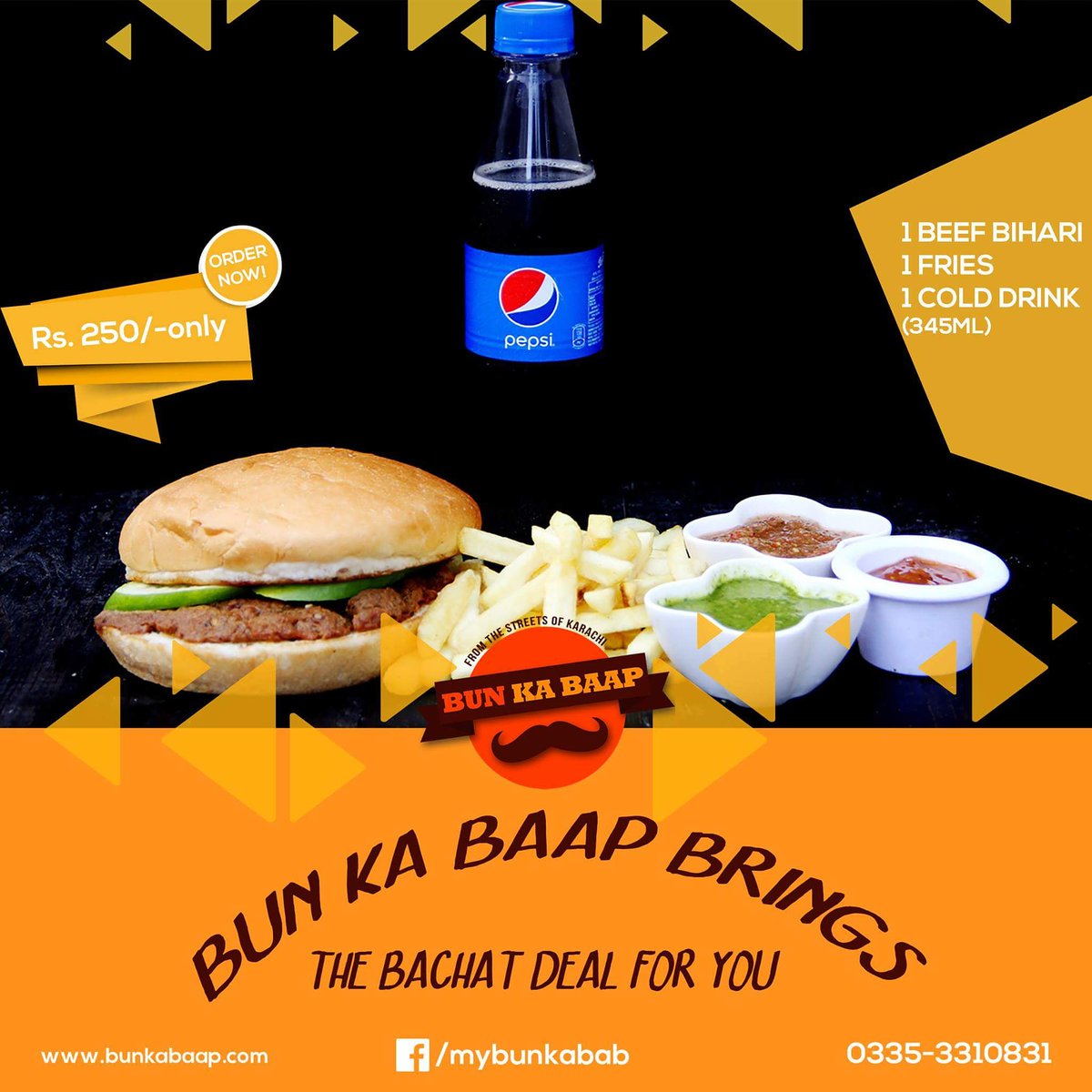 BunKaBaap's tweet photo. The Deadly Beef Bihari Deal Is Here For You To Devour. #BunKaBaap

Order Now: 0335-3310831
For Dine-In &amp; Take Away: Visit Chota Bukhari, Phase 6 DHA 
For Take Away: Visit Chase Jail Chowrangi https://t.co/lo8u45XS9F