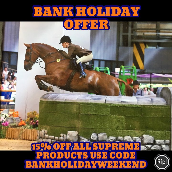 VLEquestrian's tweet image. 15% off all Supreme Products over this BANKHOLIDAYWEEKEND offer ends Tuesday 29th May. Enjoy our free “Collect at show” postage option if you are going to Baston, Warrington, Stafford County or Midland Counties. s.ripl.com/h7h7ok  via ripl.com