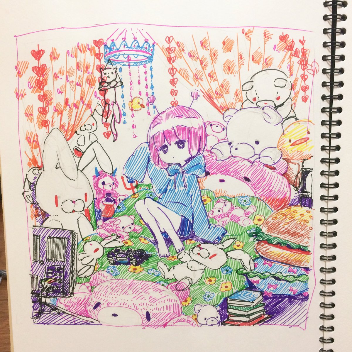 下書きができました ( 'ω' )و🎨
つぎはえんぴつで線画❗️ 