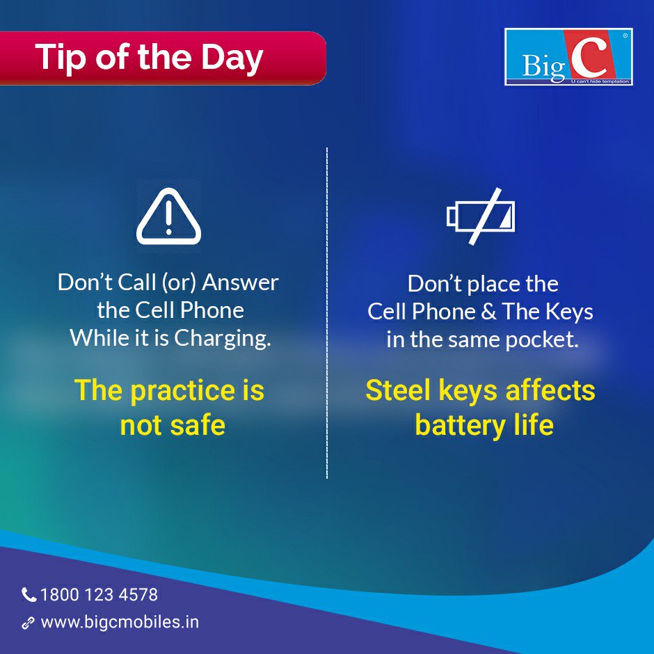 BigCMobilesIND's tweet photo. #MobileTipOfTheDay 
Things you need to follow to ensure a Good battery life for your phone and safe usage on an everyday basis. 
#Mobiletips #Usefultips #Easyusage #MobileSecurity #Tips #HappyCustomers #Smartphones #BigCMobiles https://t.co/asS7g2ildd
