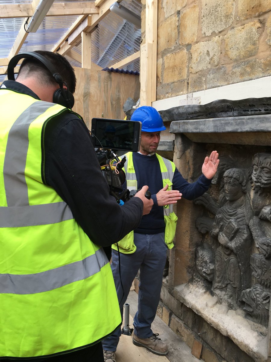 adamdgreenfield's tweet photo. @ElliottWood_ filming at @LincsCathedral #reveal #materialise #impact #engineeringabettersociety #stone #craftcenturiesold #inspiring https://t.co/bERWiQUXDu