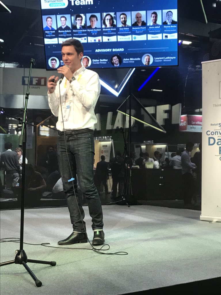 CartesCB's tweet photo. "L'outil de la fidelisation aujourd'hui c'est une carte plastique. À l'époque du portable. C'est ce qu'on essaie de changer" @transactioncon #PitchInStore #Vivatech #LABbyCB https://t.co/pHJJyVgf90