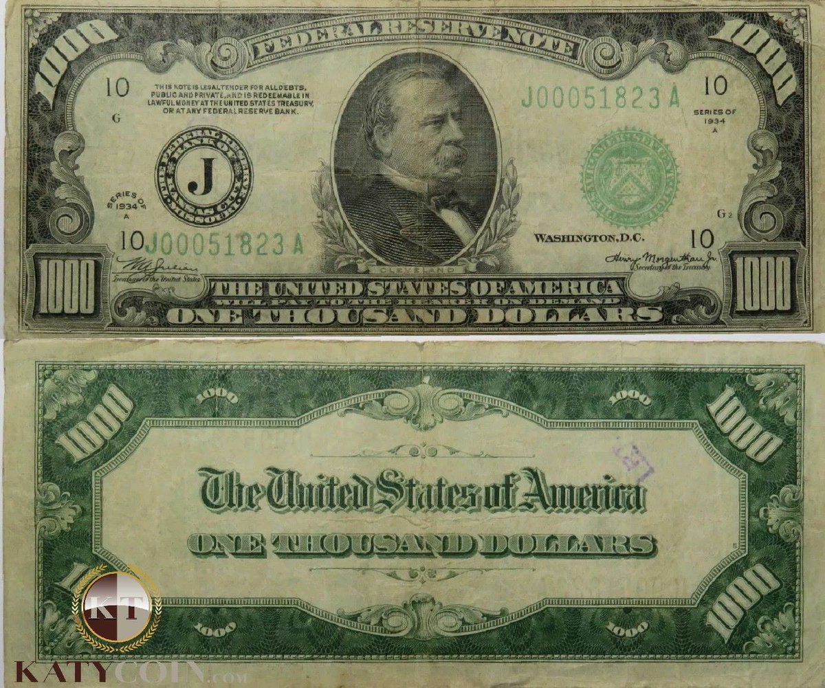 katycoins's tweet photo. Yes, it's real! And still legal tender!

Visit our Showroom at 5365 1st St, Katy, Texas to see one in person. . . .
.
.
.

#bills #1000 #dollars #cash #legaltender #numismatics #onethousand #katycoin #katytx https://t.co/MxQr9Fo2b0