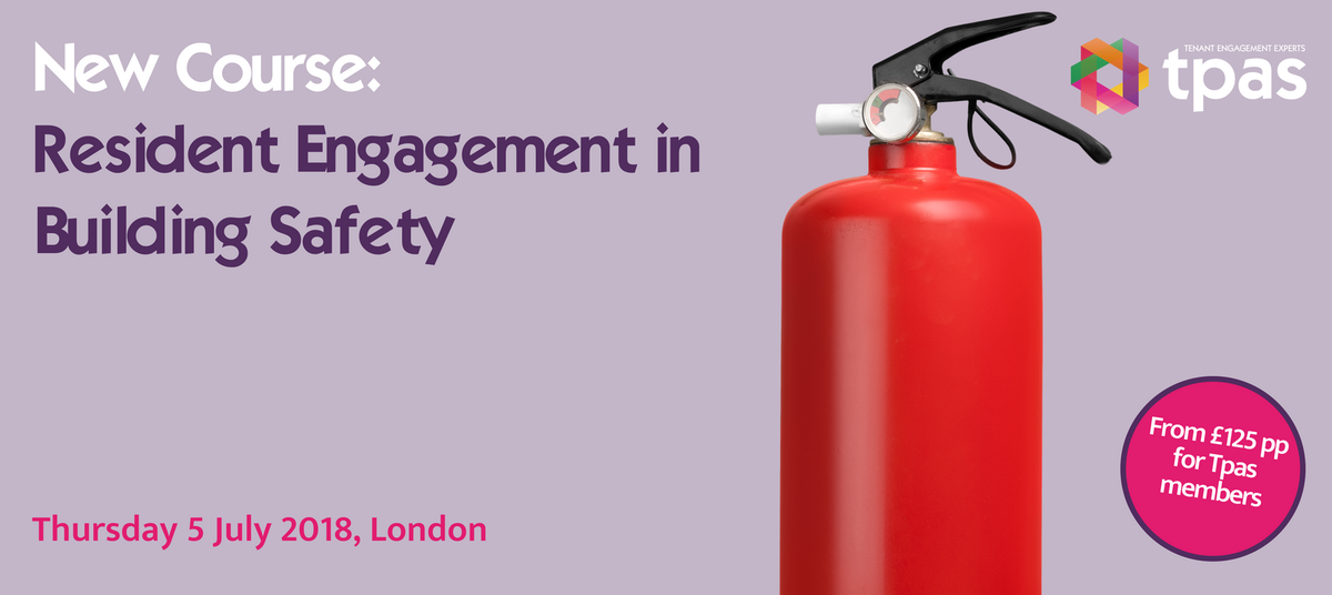 tpasengland's tweet image. Brand new course: 'Resident Engagement in Building Safety' launches today. buff.ly/2INn1Bl