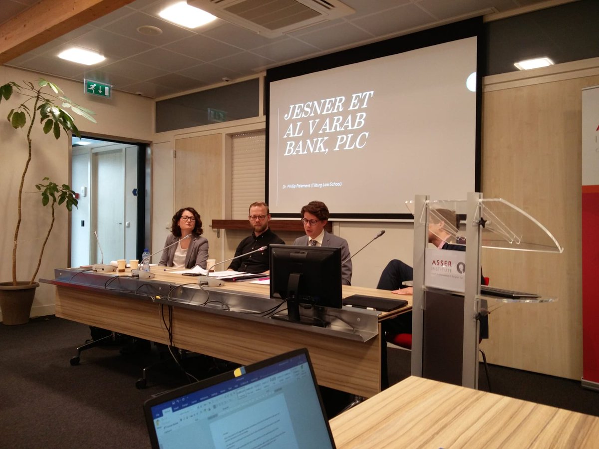DoinBizRight's tweet photo. Our panellist Phillip Paiement of @TilburgU speaks about #Jesner from an American perspective. The first issue he considers is the peculiar and thorny American history of corporate liability in international law. #JesnerATS https://t.co/LZeES72rvh