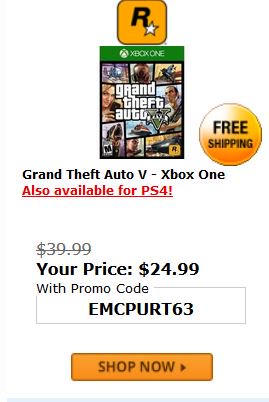 videogamedeals's tweet photo. Grand Theft Auto V (PS4/X1) $24.99 via Newegg w/ Code: EMCPURT64 . https://t.co/Dl2kRP9rMD https://t.co/QDeW3NKfXa