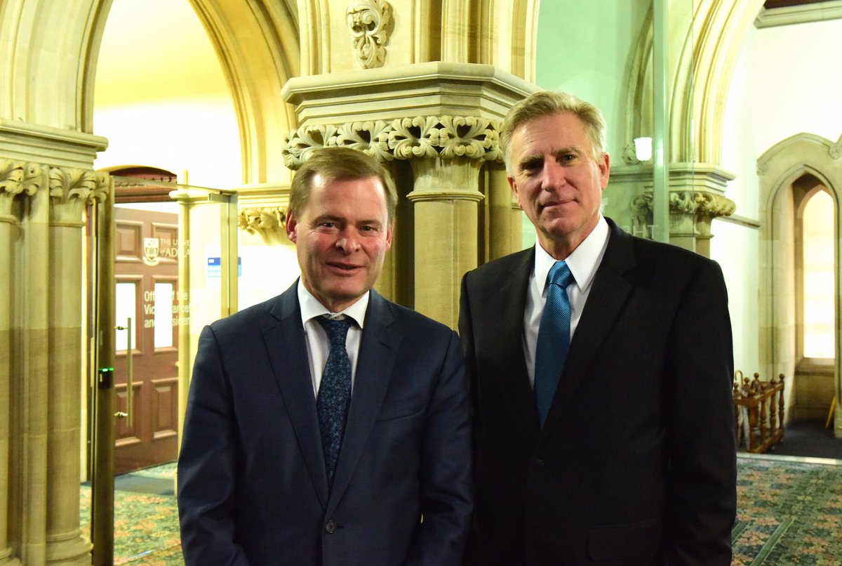 It's great to be back in Adelaide! Chargé d'Affaires James Carouso had a wonderful time visiting <a href="/UniofAdelaide/">Uni of Adelaide</a>. While there he caught up with Professor Peter Rathjen the Vice Chancellor.