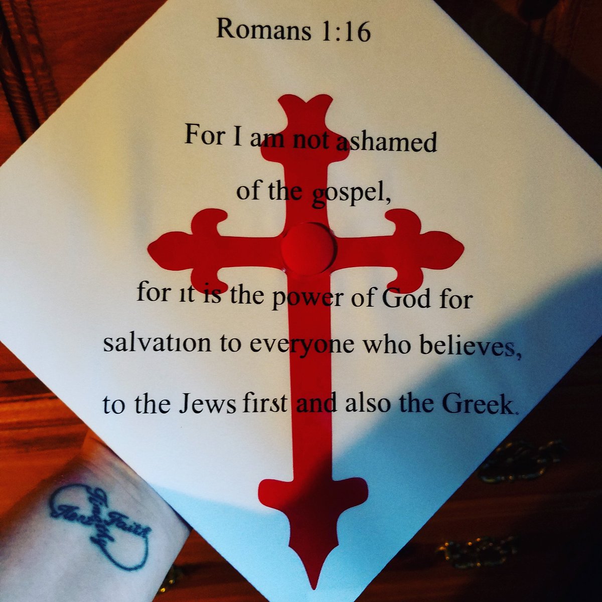ReedBecki's tweet photo. Whoever sits behind Timothy at graduation will be reading the gospel. https://t.co/jkUV1frtfr