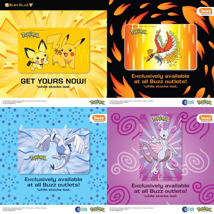 シンガポールのICカード EZ-Linkのポケモンコラボ カードとチャーム