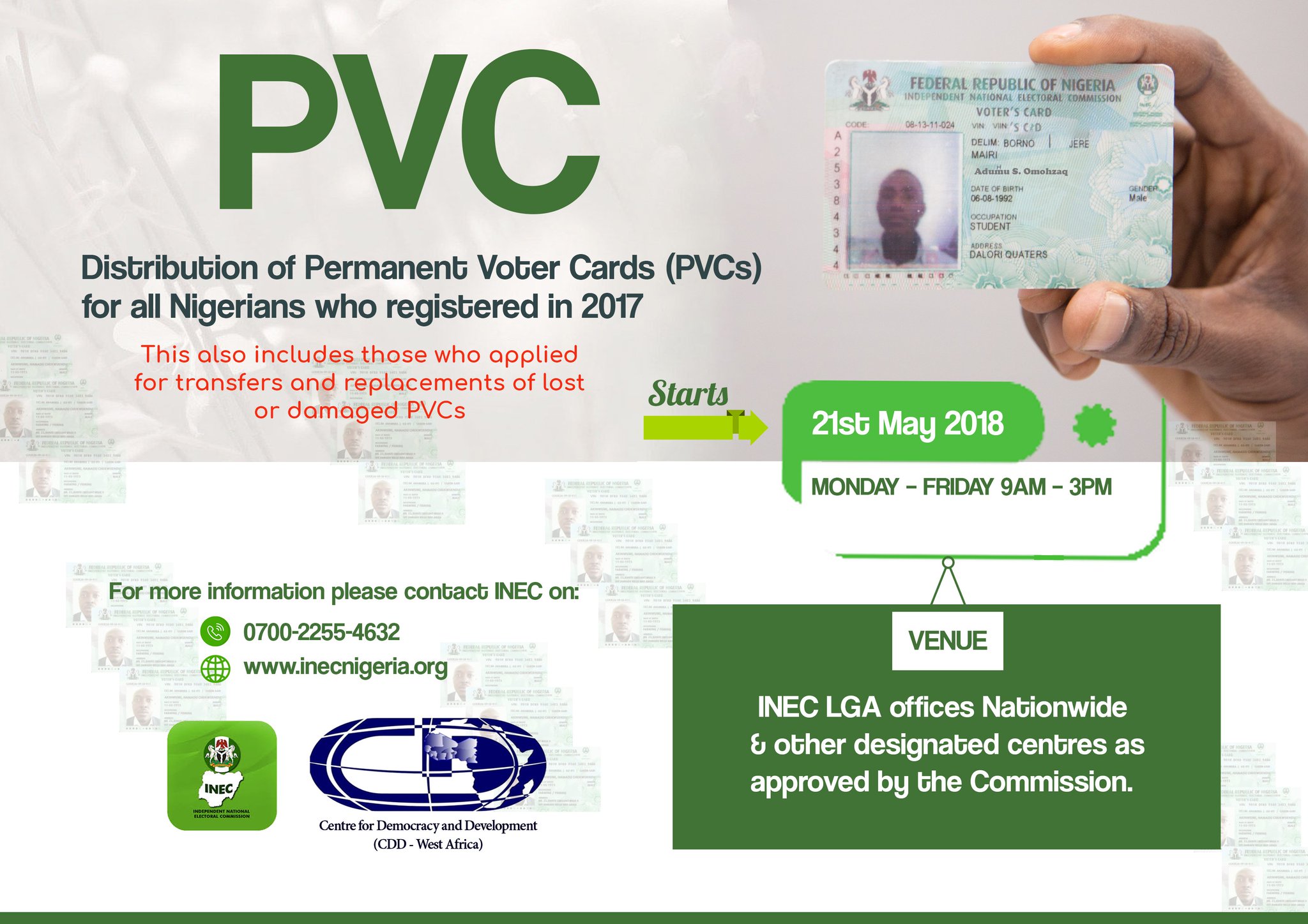 INEC Nigeria on Twitter "Permanent Voter Cards (PVCs) of those who