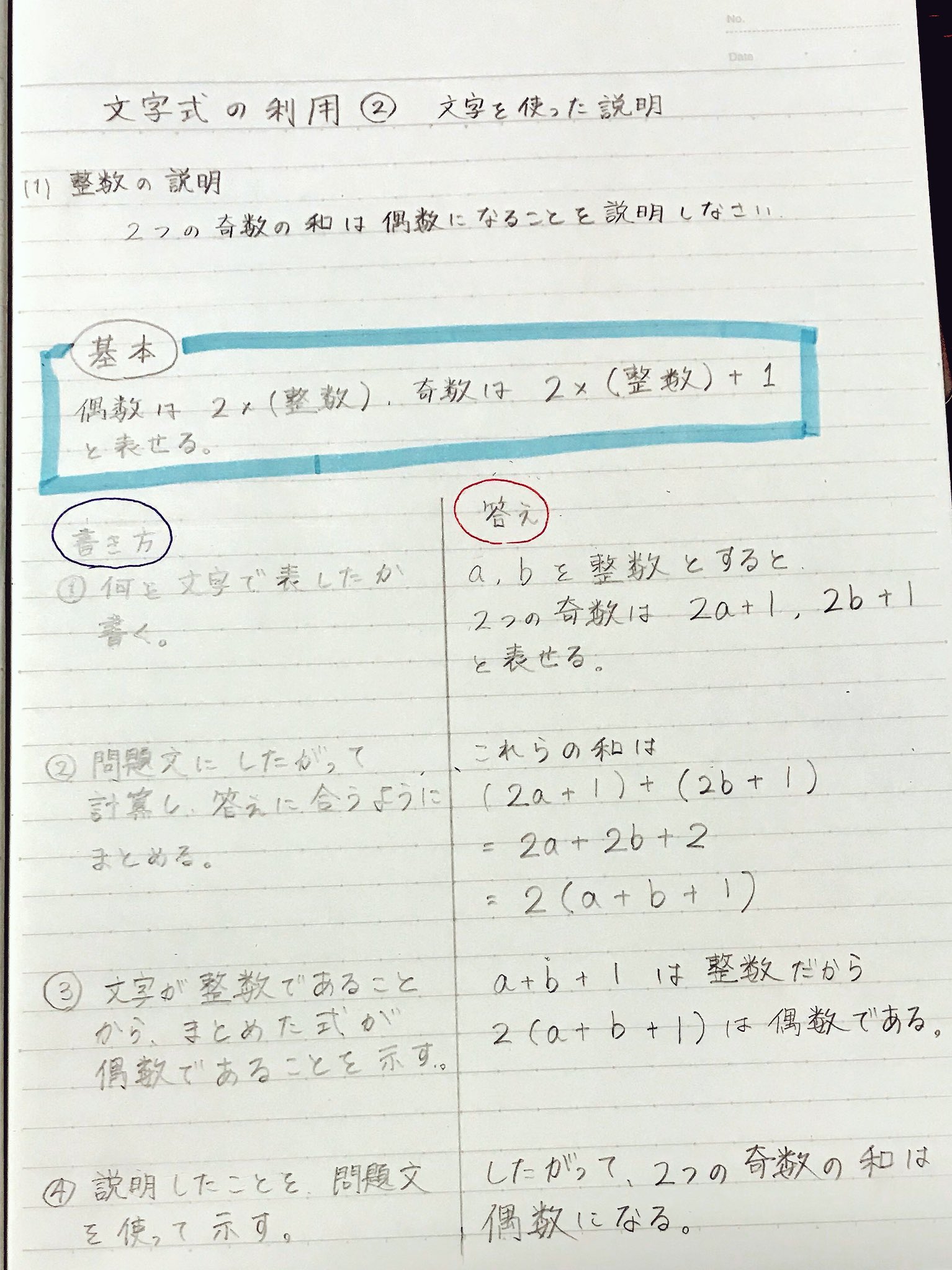 Akiya Su 中学数学 文字式の利用 標準レベルでは問題文のバリエーションは少ないので ワークなどでやりこむと良いでしょう 中学数学 文字と式 文字式の利用 整数