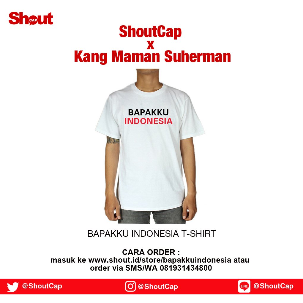 ShoutCap's tweet photo. Shouters, 

Project kolaborasi baru "BAPAKKU INDONESIA" dari ShoutCap x @maman1965 sudah bisa diorder. Buat kalian yang udah nunggu, langsung aja cek di https://t.co/fDVBq5PpwR

#WeAreShouters #ShoutID #ShoutCap #ShoutStore #ShoutEvent https://t.co/qEJl5S0F3w