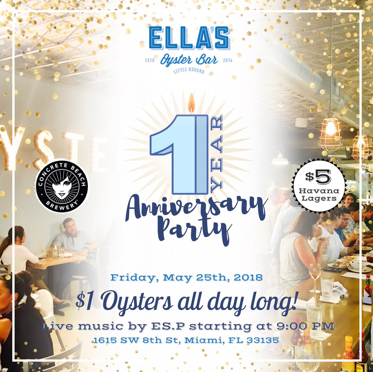 Who wants to party? See you Friday night! Ella’s anniversary party..