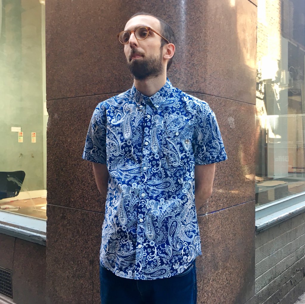 pretty green slim fit paisley print shirt