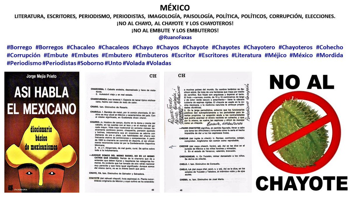 RuanoFaxas's tweet photo. #MÉXICO
#Borrego #Borregos #Chacaleo #Chacaleos #Chayo #Chayos #Chayote #Chayotes #Chayotero #Chayoteros #Cohecho #Corrupción #Embute #Embutes #Embutero #Embuteros #Escritor #Escritores #Literatura #Méjico #México #Mordida #Periodismo #Periodistas #Soborno #Unto #Volada #Voladas https://t.co/YU1z50VE9b