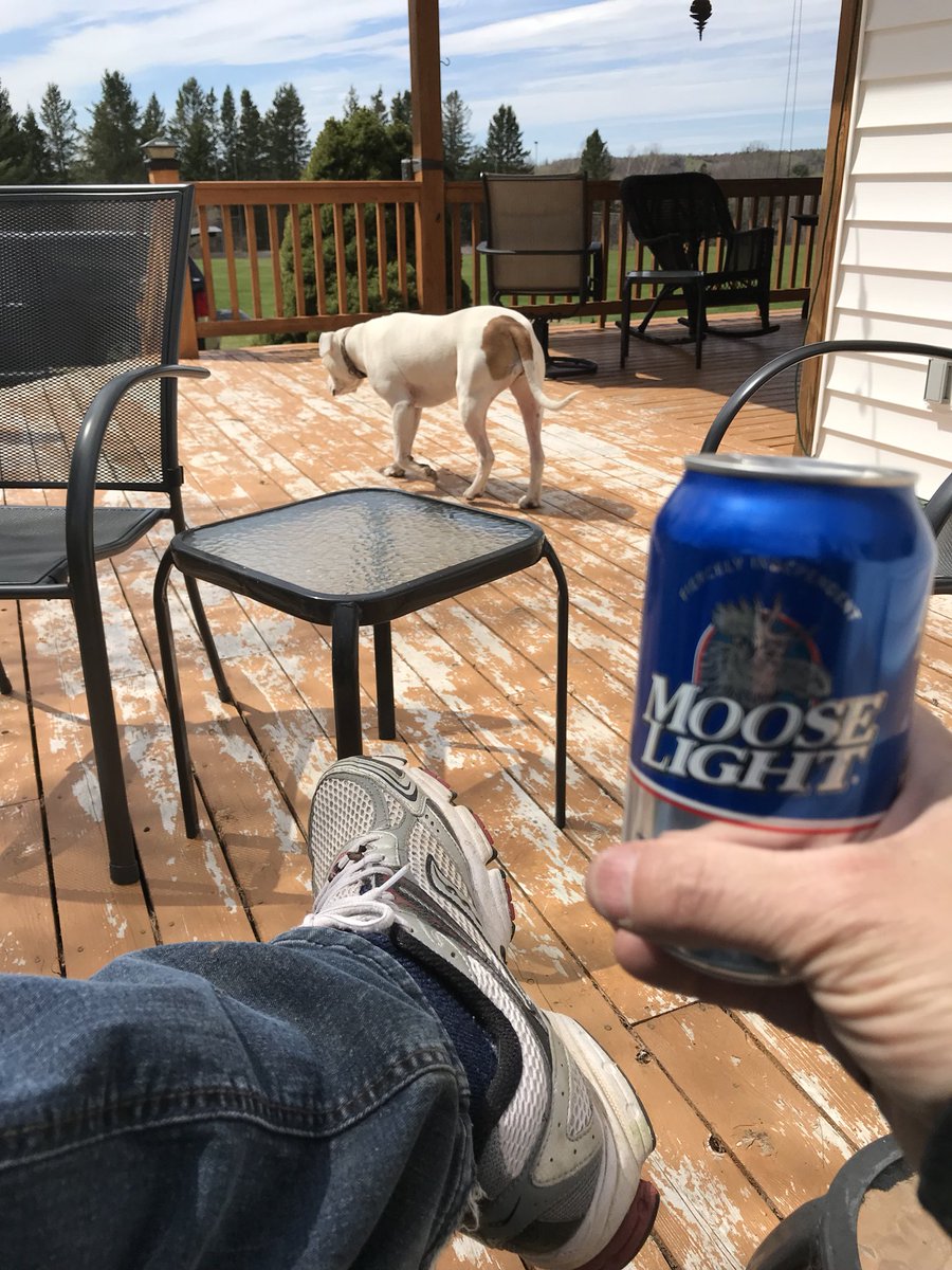 JohnBourque2's tweet photo. Beer break. #mooselight @Moose_Light. #camp. #colesisland https://t.co/i1jr6uze9Q