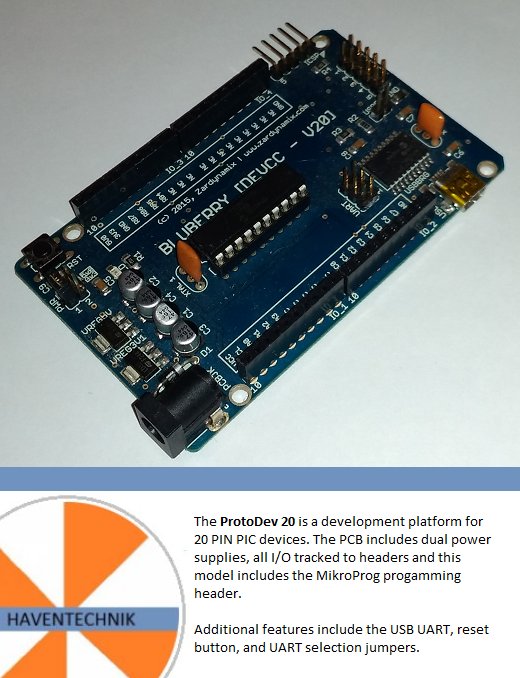 HavenTechnik's tweet image. #ProtoDev20 : Versatile PIC development PCB for 20 PIN PIC devices. All I/O tracked to headers, includes a reset button, dual power supplies, &amp;amp; USB UART FTR232. This model includes the #mikroprog programming header. #microchip @mikroel @MicrochipMakes buy:tindie.com/stores/HavenTe…