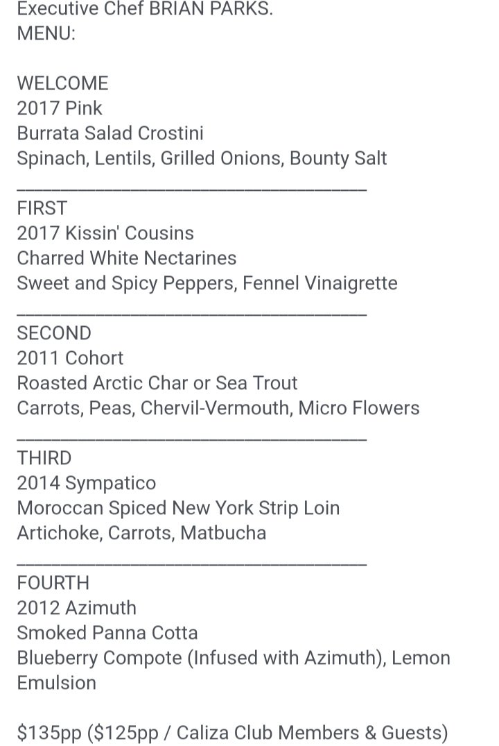 Check out this wine-paired menu for our Fri. 6/29 Winemaker Dinner at <a href="/Novo_SLO/">Novo Restaurant</a>  it's gonna be fab! Hope to see you there &amp; help us keep celebrating our 10 yr anniversary. #winemakerdinner #Pasowine #winelife