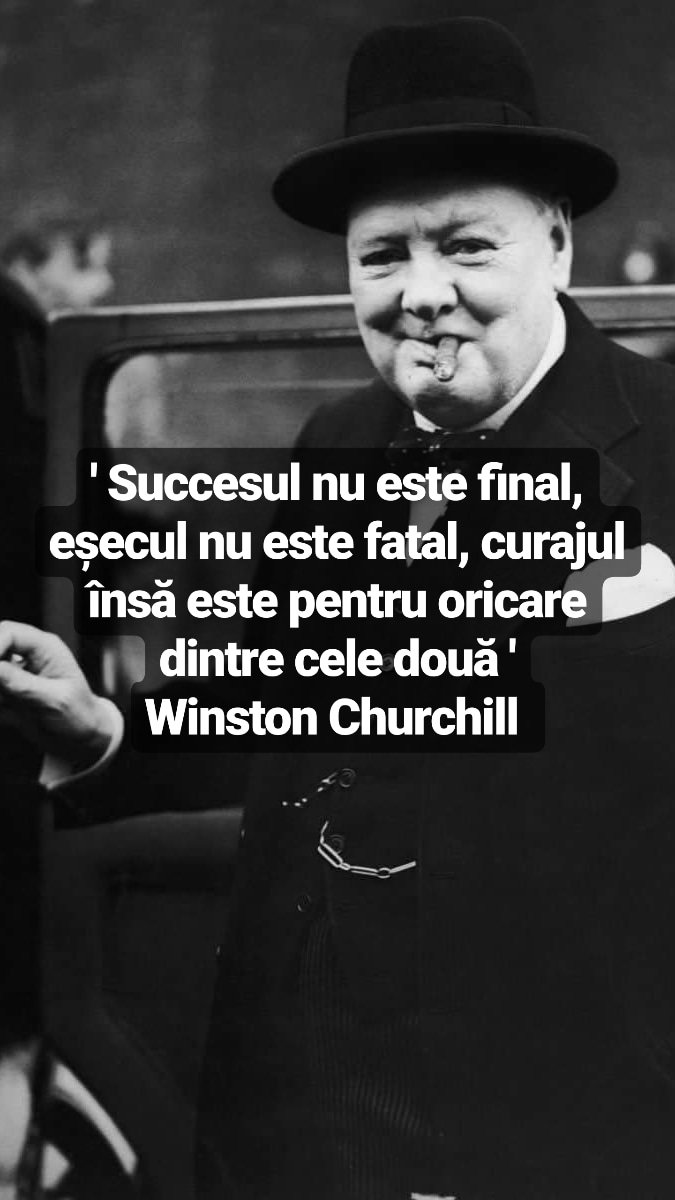 talosdarius's tweet photo. ' Succesul nu este final, eșecul nu este fatal, #curajul însă este pentru oricare dintre cele două ' Winston Churchill
#InteligentQuote; #DezvoltarePersonală; #Succes; #Eșec; #Curaj; #DRSClub
https://t.co/mNZjHRmUoz https://t.co/ximAa1iYpN