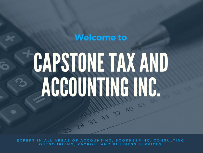 DyanBCPA's tweet photo. Welcome to Capstone Tax and Accounting Inc., expert in all areas of accounting, bookkeeping, consulting, outsourcing, payroll and business services. ✍️
#finance #accounting #bookkeeping #finances #balancesheet
See more of our services here: https://t.co/biHIZJ9C2q https://t.co/BOGlytp4Fe