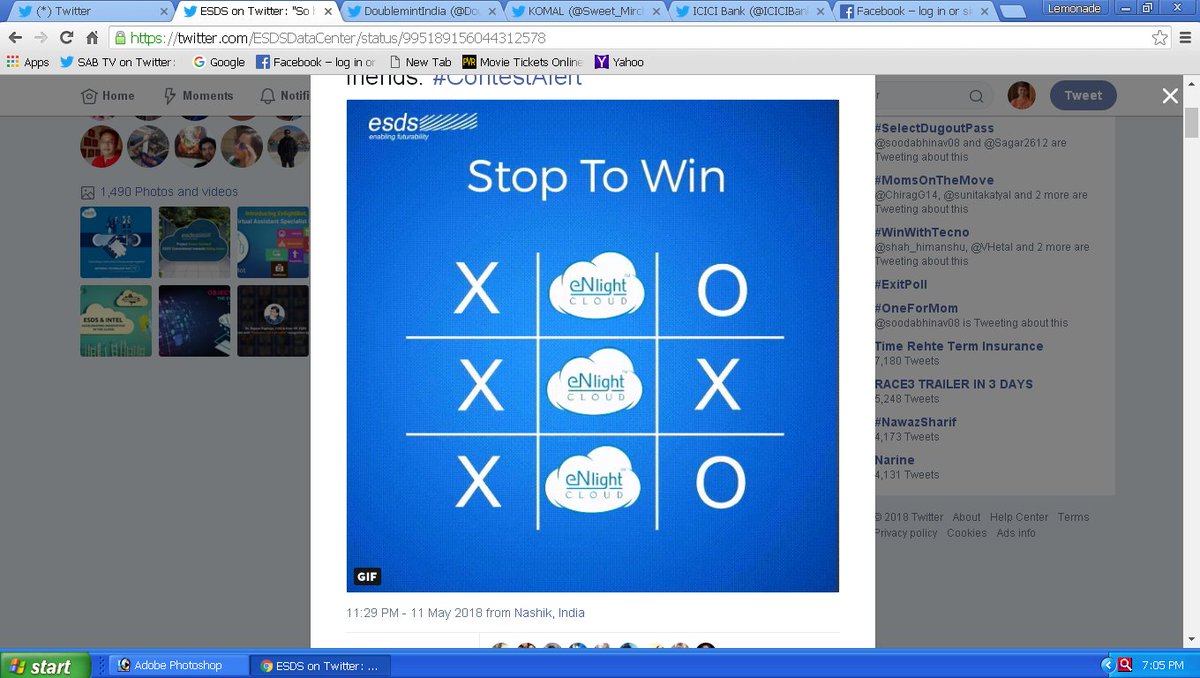 fotokiran's tweet image. Here Is My Screenshot  #TicTacToe #eNlightCloud #ESDSeNlight #ESDS  #ContestAlert @anupama220880 @aanchalsweet92  @Navanethakumar