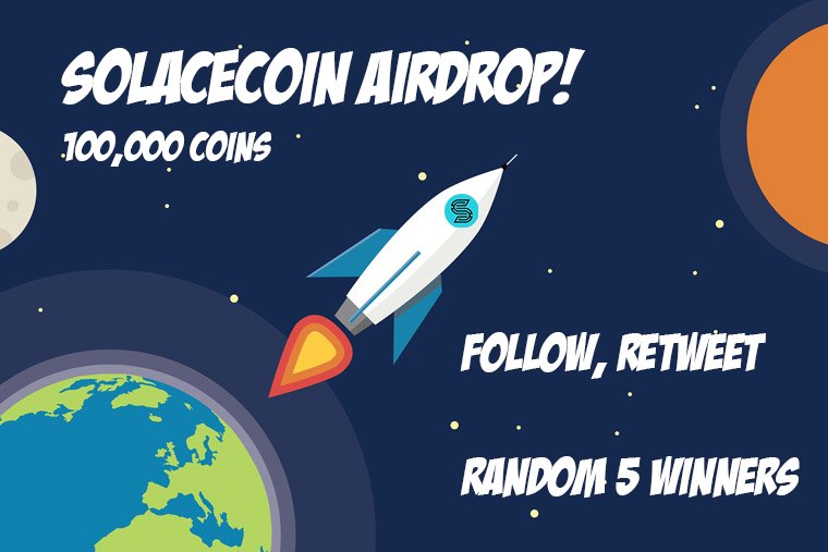 SolaceCoin's tweet photo. SOLACECOIN 100K AIRDROP! RETWEET, FOLLOW - 5 RANDOM WINNERS. ENDS 15/05/18

#altcoin #crypto #crypytonews #airdrop #btc #bitcoin #solacecoin https://t.co/mH1GxdF2oK