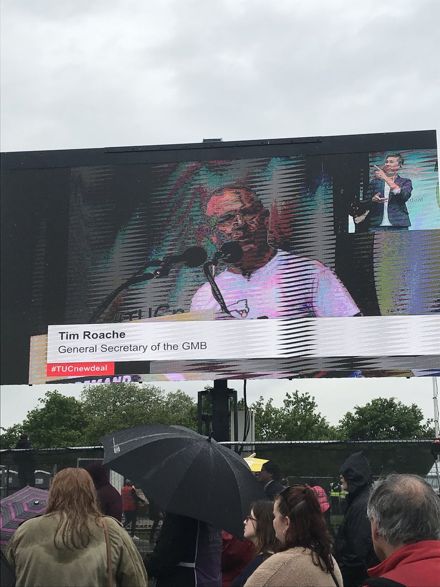 RehanaAzam's tweet photo. Great to see @Tim_Roache @GMB_union General Secretary our message to employers in the gig economy “We are coming from you” #tucnewdeal https://t.co/J6C7qVwdAR