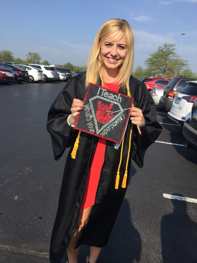 BartoCrbarto's tweet photo. Congratulations to our daughter Hayley on her graduation and her Deaf Middle school teaching job in West Palm Beach Florida! So proud of you! #flashesforever https://t.co/WgzP53D2L1