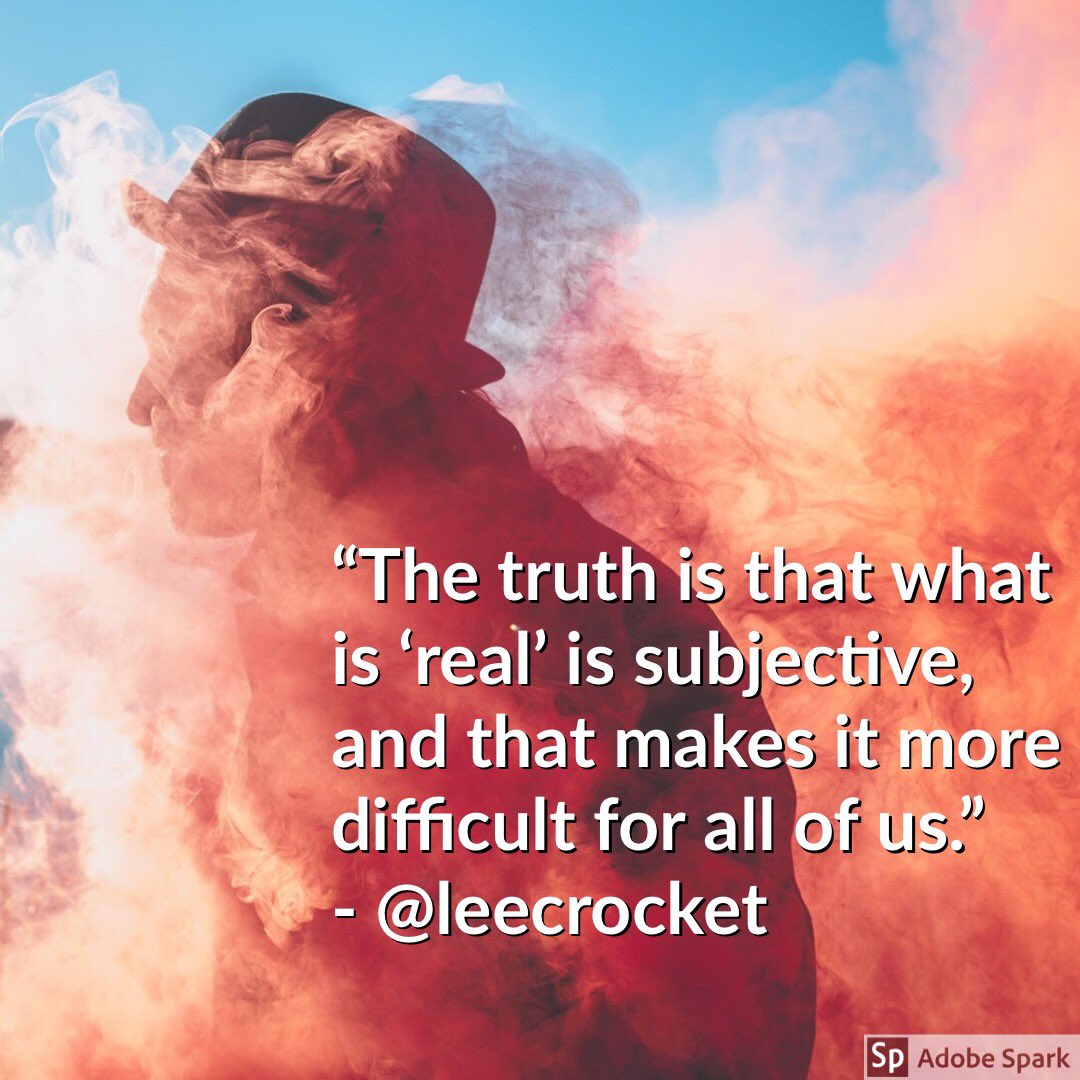 wfryer's tweet photo. “The truth is that what is ‘real’ is subjective, and that makes it more difficult for all of us.” by @leecrockett via @MattHiefield

https://t.co/RokAx7elgp

#digcit #diglit #infolit #edtech #CriticalThinking #oklaed #infopic #create2learn https://t.co/QnBjpUrrGe