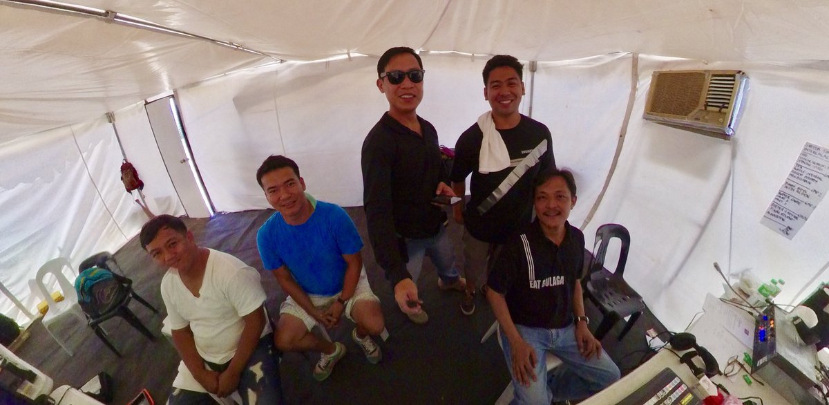 raffytima's tweet photo. Always love working with these guys, hot 40 degree sun notwithstanding. Salamat po ulit Eat Bulaga. @mainedcm https://t.co/RbJJADS34d