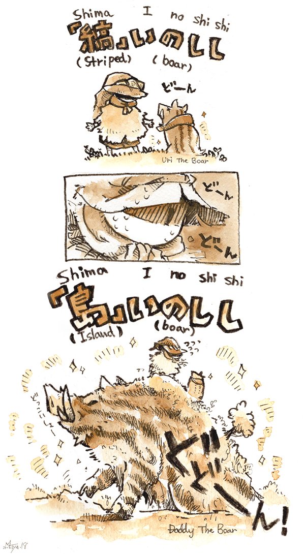 毎度のごとく突然の創作語りそしてらくがき…「シマイノシシ」について 