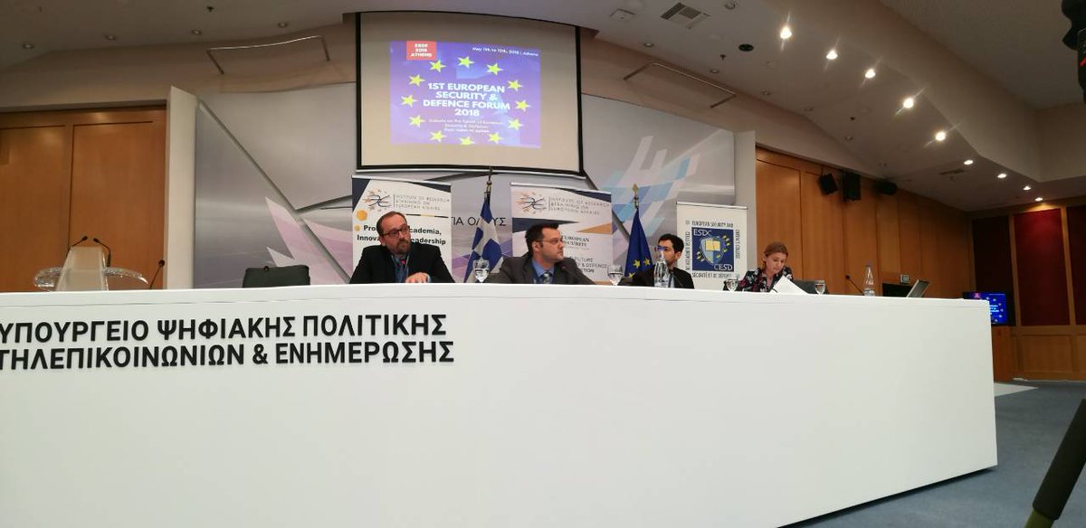 ESDF_IRTEA's tweet photo. 7th Panel Discussions: "Cyber threats for EU in 21st century"

Moderator: @ssamouilidis

Speakers: Dr. Leandros MAGLARAS, 
Anna BARBARZAK, Andrew LIAROPOULOS

#ESDF2018 #EU #CFSP #CSDP #IRTEA #2nd_day #7th_Panel_Discussions https://t.co/auRawswF2A
