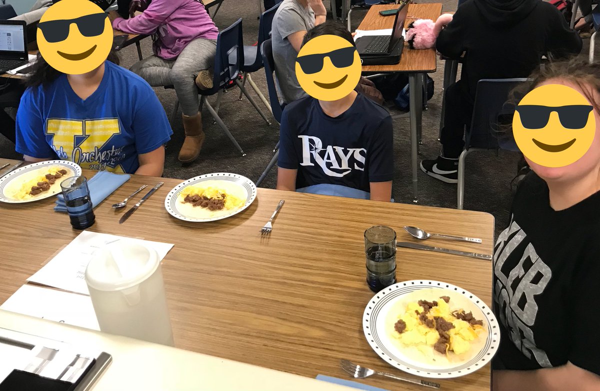 Smith__Amy's tweet photo. My Ss had hands on cooking in the lab this week. Breakfast tacos were a hit & they even shared with their favorite teachers for #TeacherAppeciationWeek. #buildingsuperCubs #KleinPartyPopperMoments https://t.co/4MXyRrmjoK