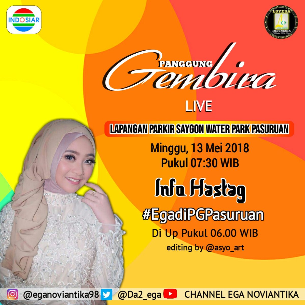 [RETWEET] dan [SHARE]
Info Hastag 
👉#EgadiPGPasuruan👈

Satu tweet cukup satu hastag saja.
Kompak dan tepat waktu diramaikan Pukul 06.00 WIB 😊
Semangat semuanya 🙏😚
<a href="/DA2_Ega/">Ega (REAL)</a> <a href="/LOVEGAHastag/">HASTAG NAON CING EGA</a>