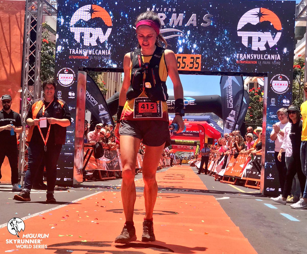 Skyrunning_com's tweet photo. A new star is born: Mònica Comas takes 2nd in #Transvulcania18 after 7h55’. Unbelivable performance for this Skyrunner from Catalonia 😳 #SWS18 https://t.co/Z1qrpPwp9n