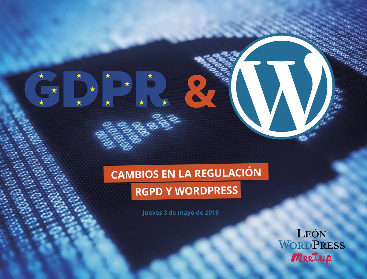 wpleonEs's tweet photo. Ya está publicado en https://t.co/CAjxOgg0MS el resumen (gracias a @NoemiCarro) del quinto #LeonWordPressMeetup donde tuvimos la suerte de contar con Pablo @pablorobher y Daniel de Robher Asesores @RobherAS detallando las claves del nuevo Reglamento de Protección de Datos #RGPD. https://t.co/xKZ6NjtG8P