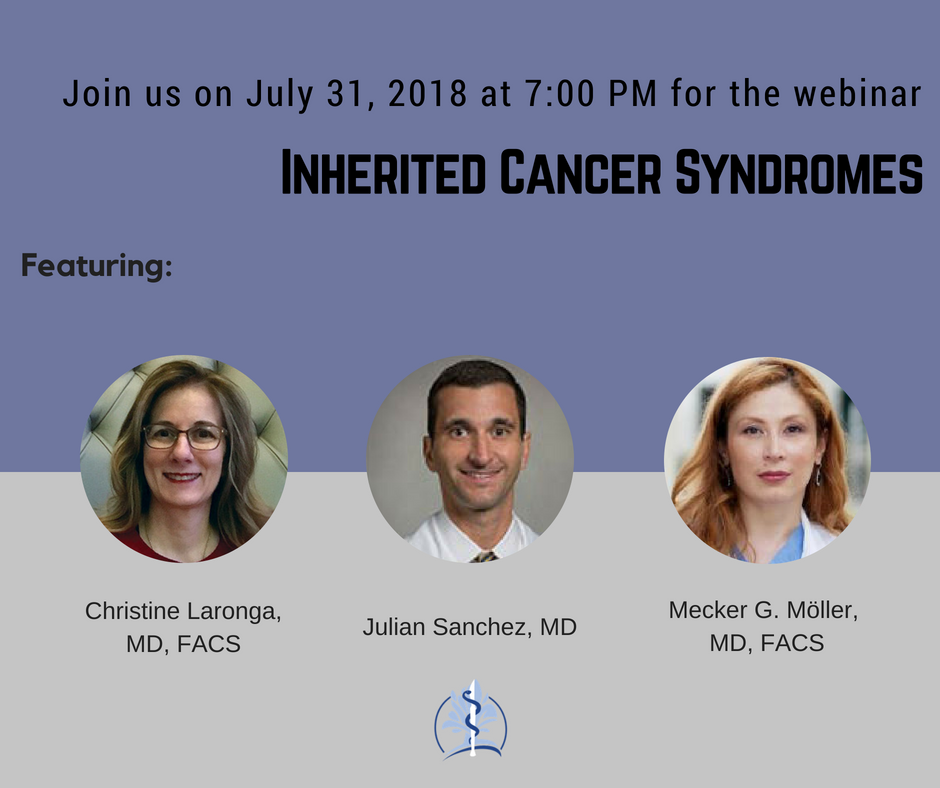 FloridaACS's tweet photo. Join #FCACS on July 31 for the webinar, "Inherited Cancer Syndromes." RSVP at: https://t.co/w6N41u5OQy https://t.co/AsWP2gxnVb