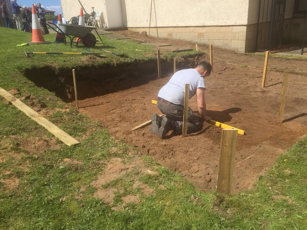 giveadayayr's tweet photo. Another project completed to help Cycling Without Age Prestwick house their Trishaw!! Ground levelled for storage shed! #fiercegenerosity @GADCarlisle https://t.co/njhNYtxp3F