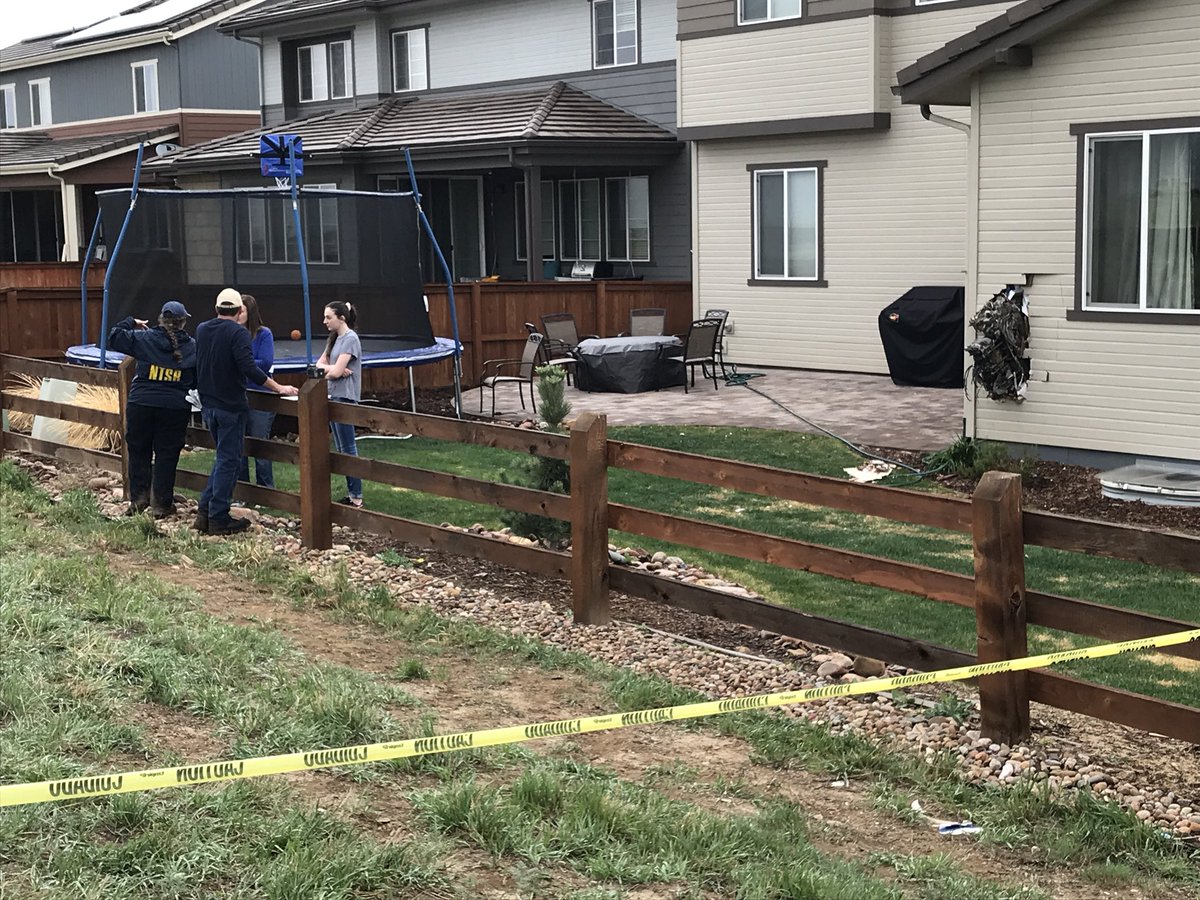 EvanKruegel's tweet photo. Happening Now: NTSB interviewing the family that lives in the home where the plane engine ended up. https://t.co/TfX6YaOzDE