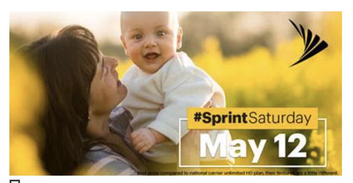 CoventryAms's tweet photo. Give Mom a call &amp; bring her to #SprintSaturday, May 12, for great device deals &amp; the BEST Price for Unlimited! https://t.co/ubo6BvVGsL
