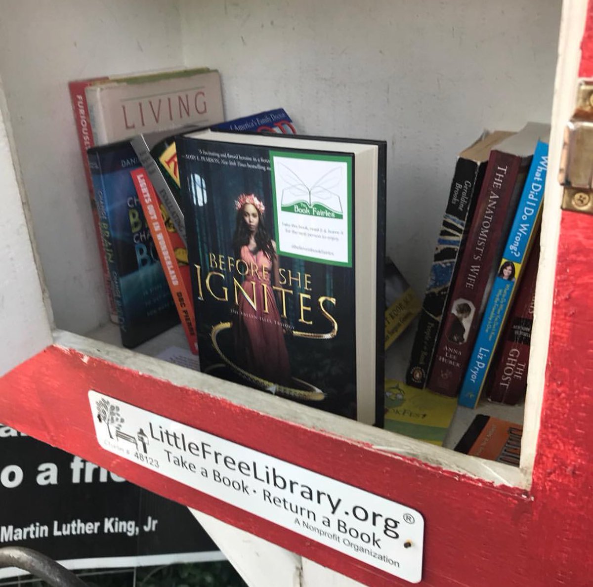 BookFairiesVA's tweet photo. @tmfry29 - Left something special in a Little Free library - Before She Ignites by Jodi Meadows. #ibelieveinbookfairies #bookfairies #bookfairy #beforesheignites https://t.co/HVQQYFErSD