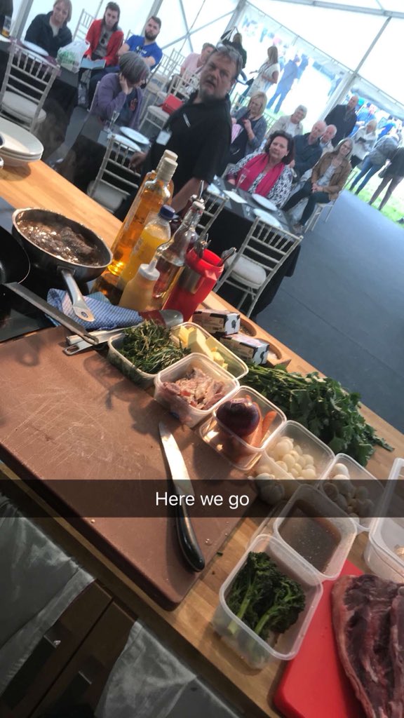 kellett8's tweet photo. Demo done thankyou @AlthorpFoodFest for having us. @kellett8 @Joe__Buckley singing out. https://t.co/65xNgzLK4H