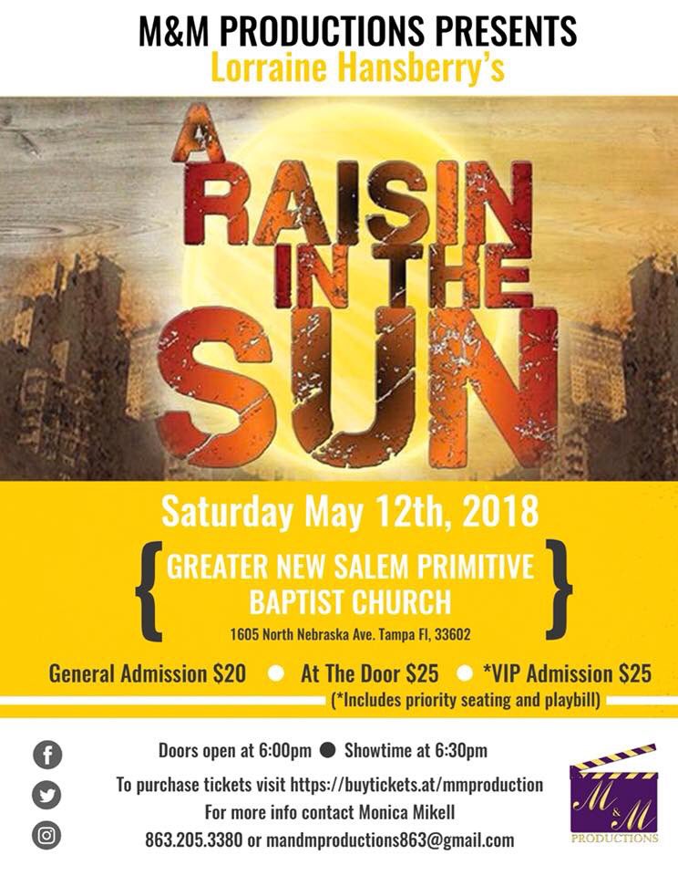 IamNaTashaMcK's tweet photo. Get your tickets to see me in Lorraine Hansberry's A Raisin In The Sun. I'm playing the comedic role of Ms. Johnson. #JustTasha #UrbanArt #TampaBay #ClassicPlay #theatre #ForTheCulture #ThisIsAmerica #History #BlackArt #Broadway #Florida #BlackGirlMagic
#GotItFromMyMom #satchat https://t.co/O3YTyrvtKy