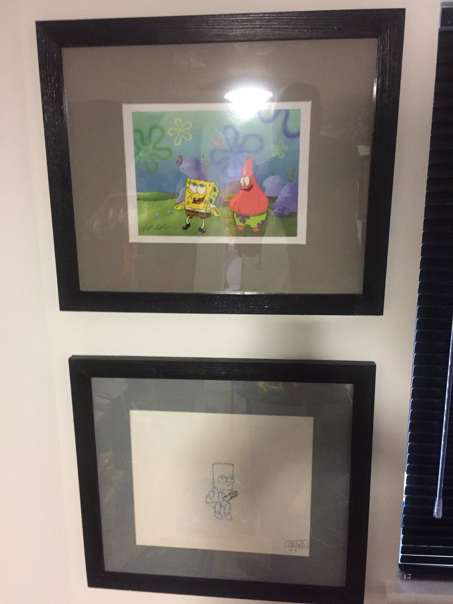 Jonathan_Garvey's tweet image. Very pleased with the frames and finally glad I can hang the animation artwork up. Put them up last night and glad to find them today still on the wall. #DIY #animationcels