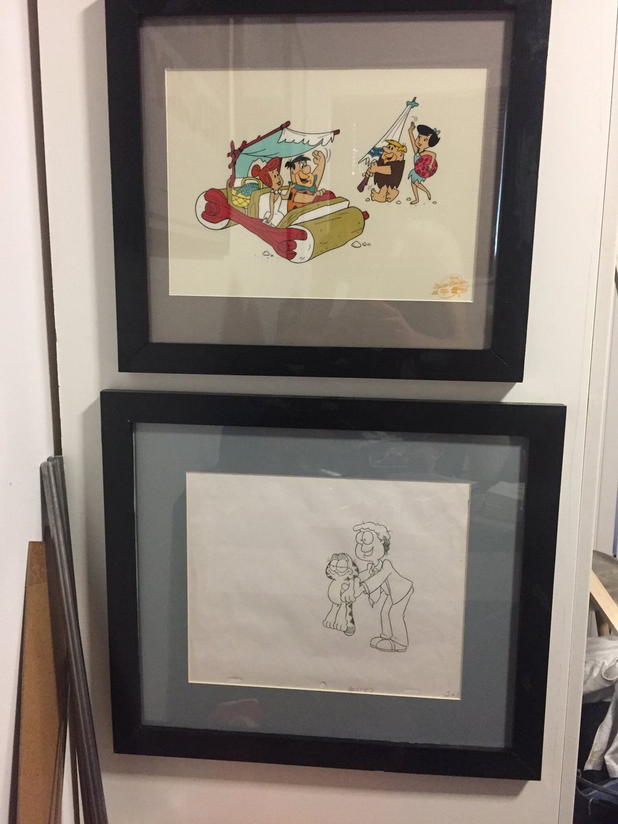 Jonathan_Garvey's tweet image. Very pleased with the frames and finally glad I can hang the animation artwork up. Put them up last night and glad to find them today still on the wall. #DIY #animationcels