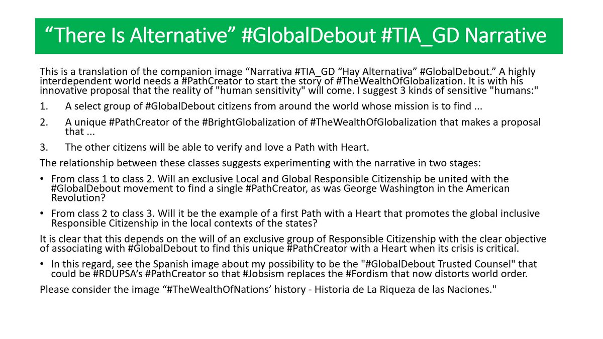 gmh_upsa's tweet photo. @techreview @ReD_Associates @AlonBenMeir @RockyMtnInst @Rev4NY @brianreports @reidhoffman @Joi @McKinsey @wef @MichaelEPorter @alansmurray @dandelurey @EUCouncil @PeterDiamandis @singularityu @profhamel @shoshanazuboff @JeffDSachs @MazzucatoM @g2parker @RWartzman @nytimes @nytdavidbrooks @nntaleb @moorehl @InfoEcon @OEA_oficial @ANONSPAIN_ @MovPirata @kentarotoyama @Mr_LeoJ @ArtKleiner @stratandbiz @Arturo_Sarukhan @sbg1 @FukuyamaFrancis @NuitDeboutUSA @NitDempeusBCN @TheEconomist @AranchaGlezLaya @wto @novaspivack @Forbes @singularityhub @georgesoros @MIT_JoDS @CarlotaPrzPerez @BuckyFullerInst The #NonPopulist #TIA_GD #BrightGlobalization English [ taken from https://t.co/8QctDLwCom ] Narrative alternative to #NeoLiberalism can be seen in the three #SocialBusiness3DoC shared images that promote the search for a #GlobalDebout #PathCreator of #TheWealthOfGlobalization. https://t.co/xDJCaTcrDf