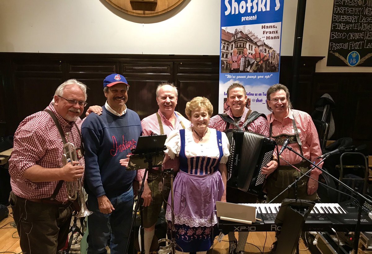 Joeynow1's tweet photo. @Indians_Tweets John Adams played drums with the Shotskis last night at Hofbrauhaus! @theShotskis @HofbrauhausCLE https://t.co/yQg7Fd8WVS