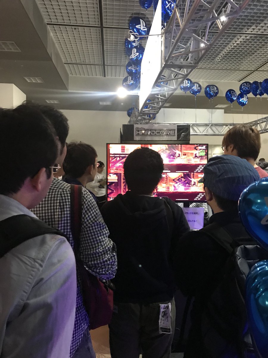 rocketpunchgame's tweet photo. Thanks for all players' support to #CodeHARDCORE on the first day of @BitSummit! See you tomorrow at @PlayStation booth! https://t.co/8c9GuLwhbN