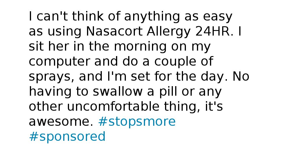 ddkdodge's tweet photo. Name something that’s as easy as the over-the-counter allergy symptom relief you can get fr... #stopsmore #sponsored https://t.co/vq3AKrYezM