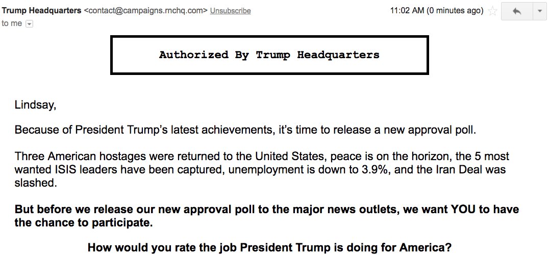 TheDocHoff's tweet image. Just a reminder that this is not how presidential approval polls are conducted. #TrumpEmails #NotScience